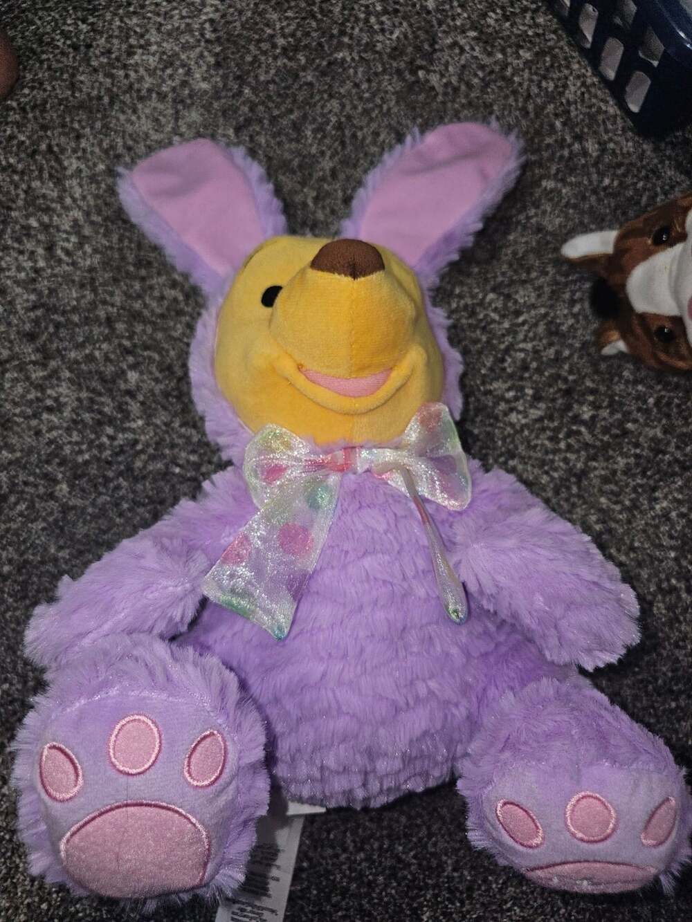 Disney Store Winnie the Pooh Purple Easter Bunny Plush